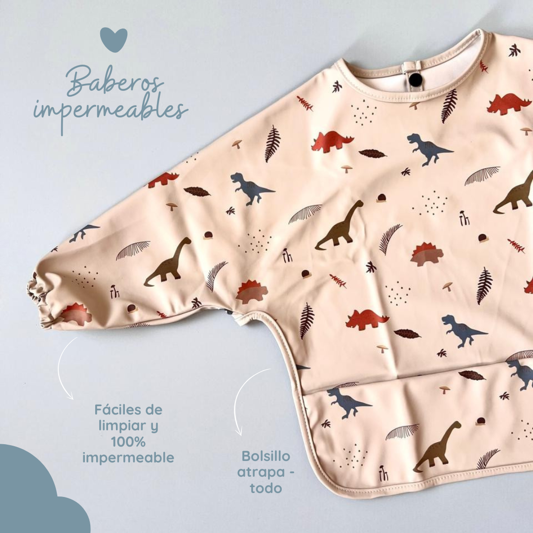Babero Impermeable Manga Larga con Diseño