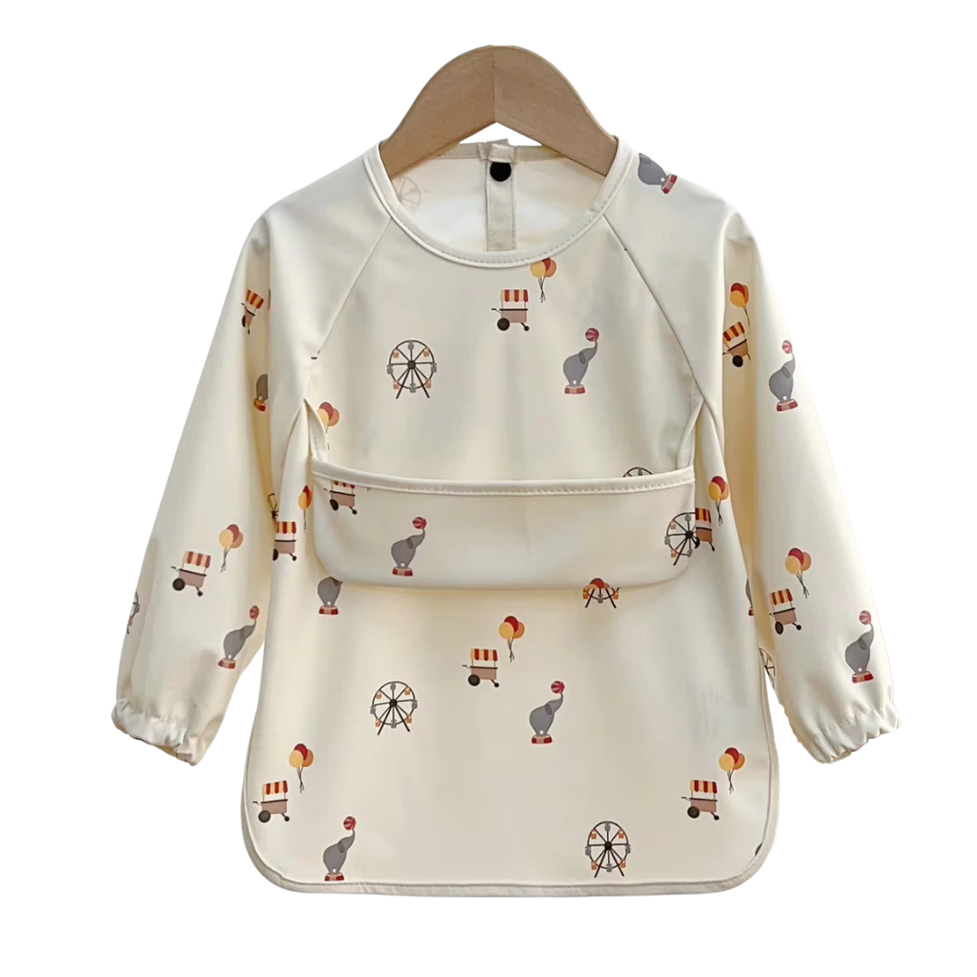Babero Impermeable Manga Larga con Diseño